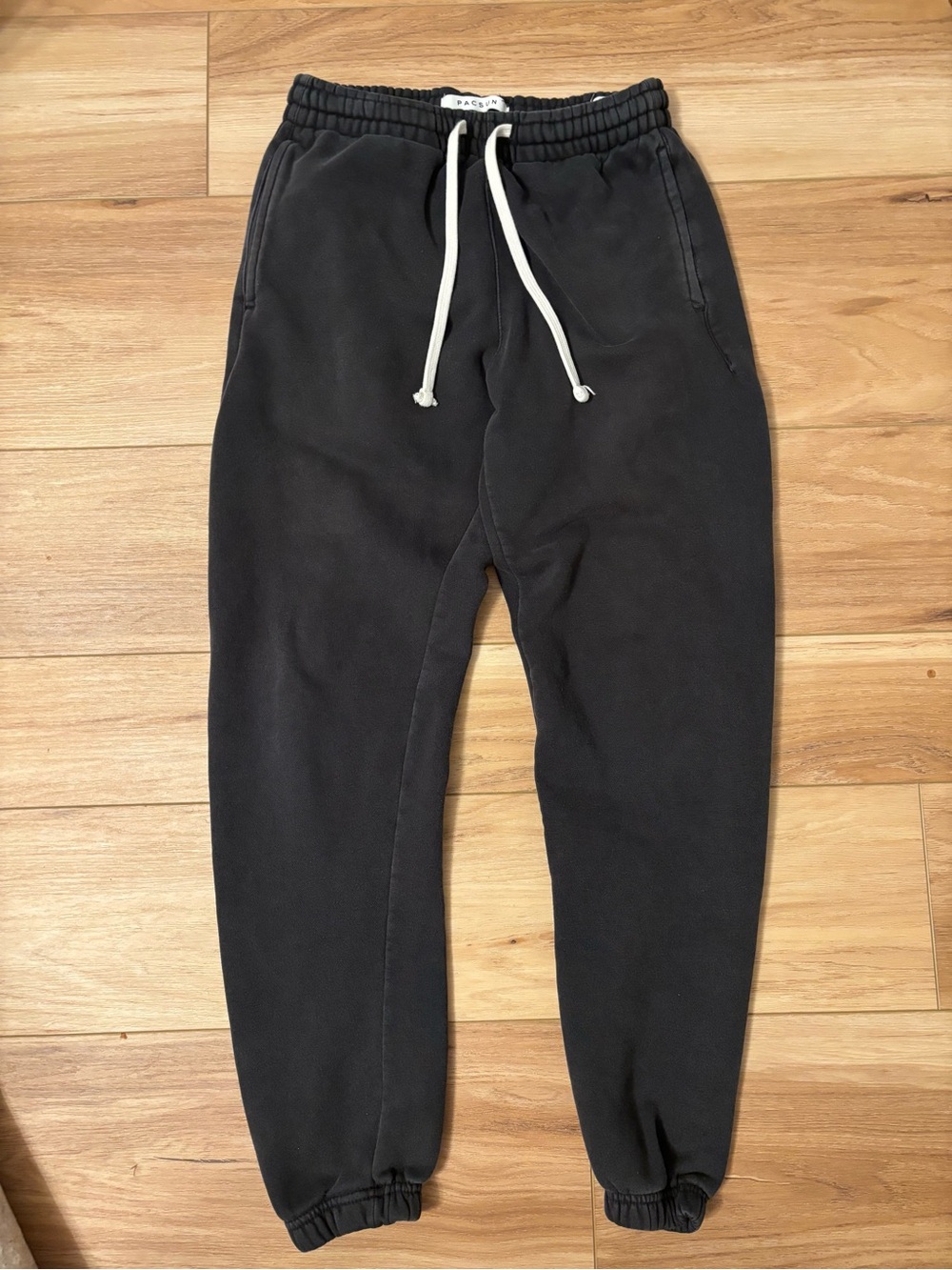 PacSun Black Drawstring Jogger Sweatpants with White Tie